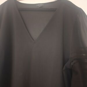 Ann Taylor Black V-Neck Blouse